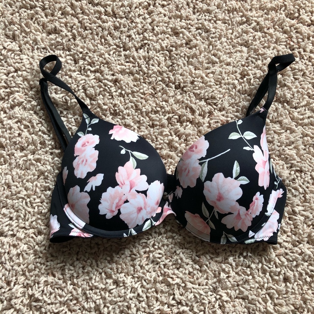PINK Floral Bra
